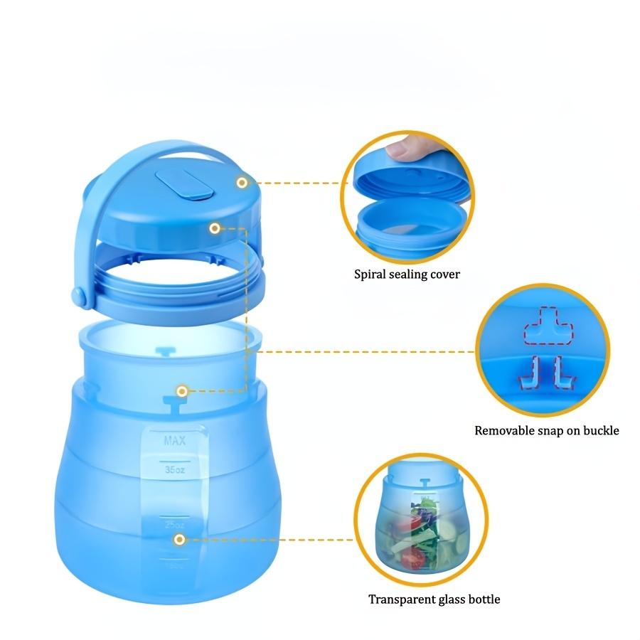 Foldable Silicone Fresh-Keeping Bucket Portable Handheld Food Storage Container for Vegetables Fruits and Cold Drinks Outdoor Camping