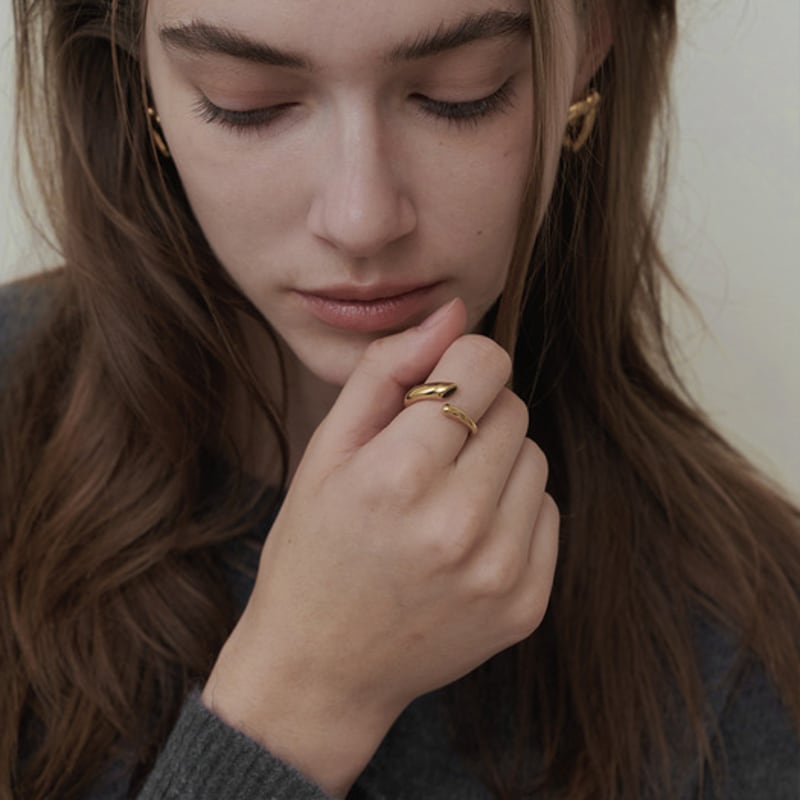 MZUU BIJOU Black Oval Stone Ring