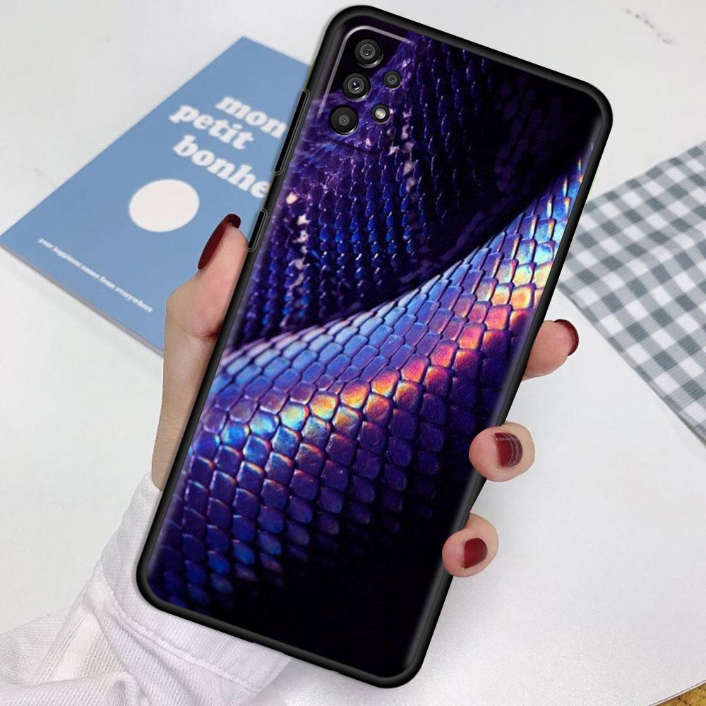 Case For Samsung Galaxy A52 A12 A51 A32 A21s A71 A53 A13 A32 A72 A31 A33 A22 A03 A41 Phone Cover Snake Skin Print