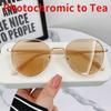 Plamis Pochromic Anti Radiation Metal Computer Glasses Anti Blue Light Eyeglasses For Women/Men