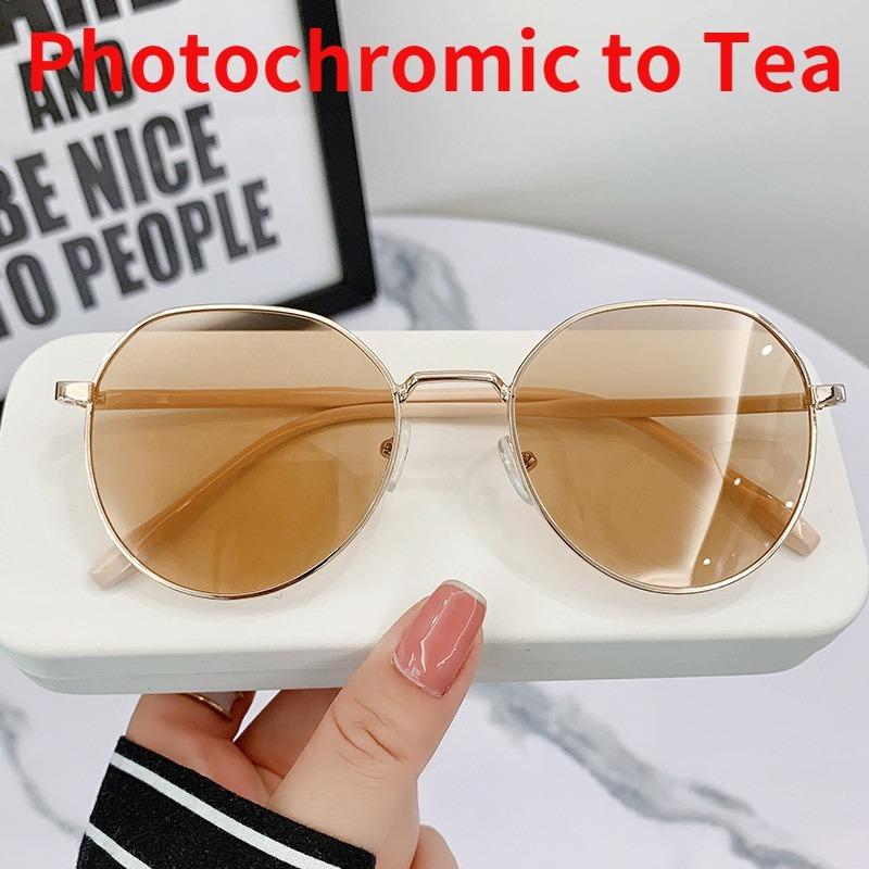 Plamis Pochromic Anti Radiation Metal Computer Glasses Anti Blue Light Eyeglasses For Women/Men
