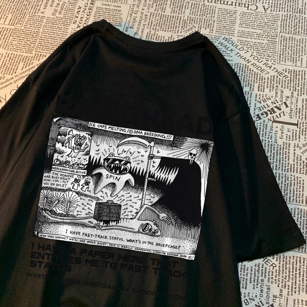 Radiohead North America Tour Rock Boy T-Shirt Men Women Hip Hop Breathable Clothing Breathable Loose T-Shirts New Cotton Tshirt