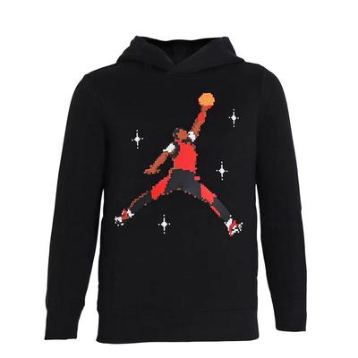 Hoodie Simple Large Logo Sports Casual Pullover Hooded Kids Hoodies Black JD2142025GS-001