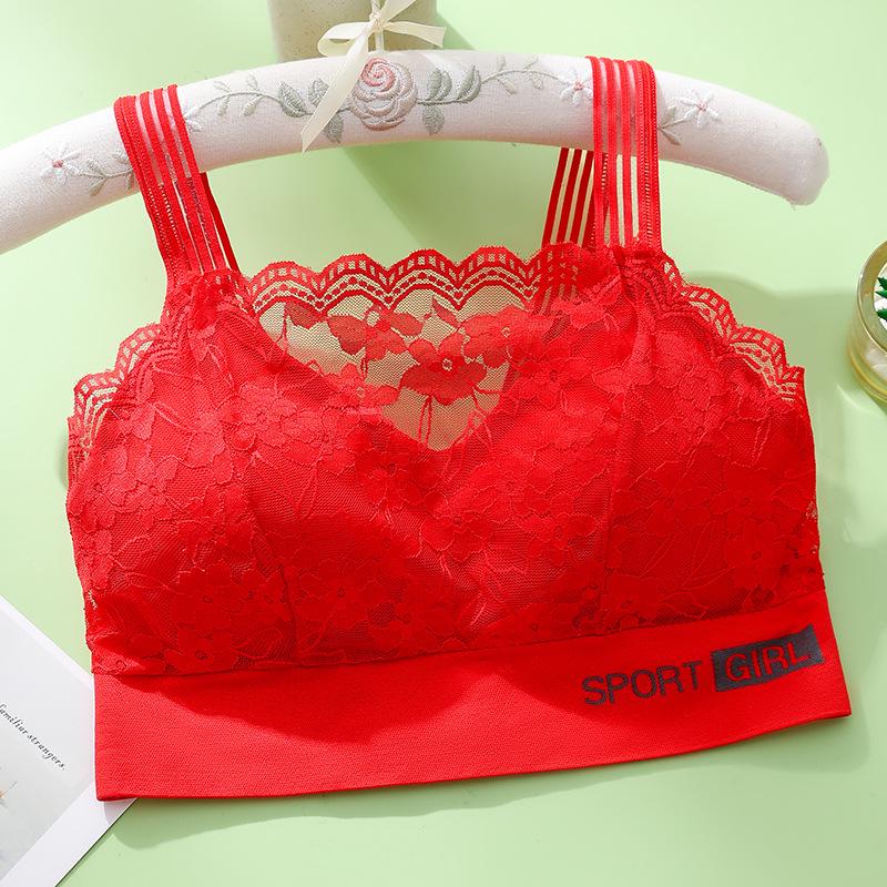 Plus Size Lace Back Tank Bralette with Chest Pads - Minimizing and Anti-Exposure Base Layer