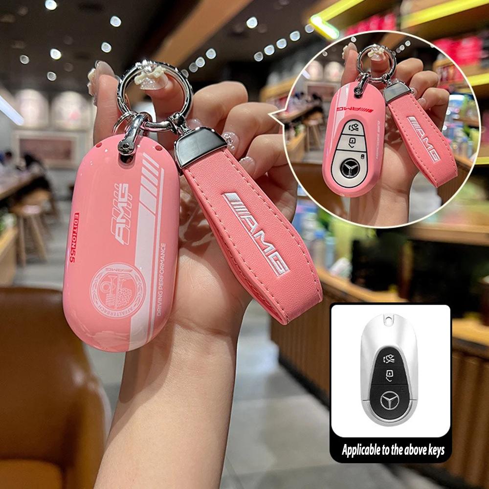 Autosticker Auto Sleutelhoesje Cover Beschermer Shell voor Mercedes Benz AMG C S Klasse W206 W223 S350 C260 C300 S400 S450 S500 Sleutelhanger