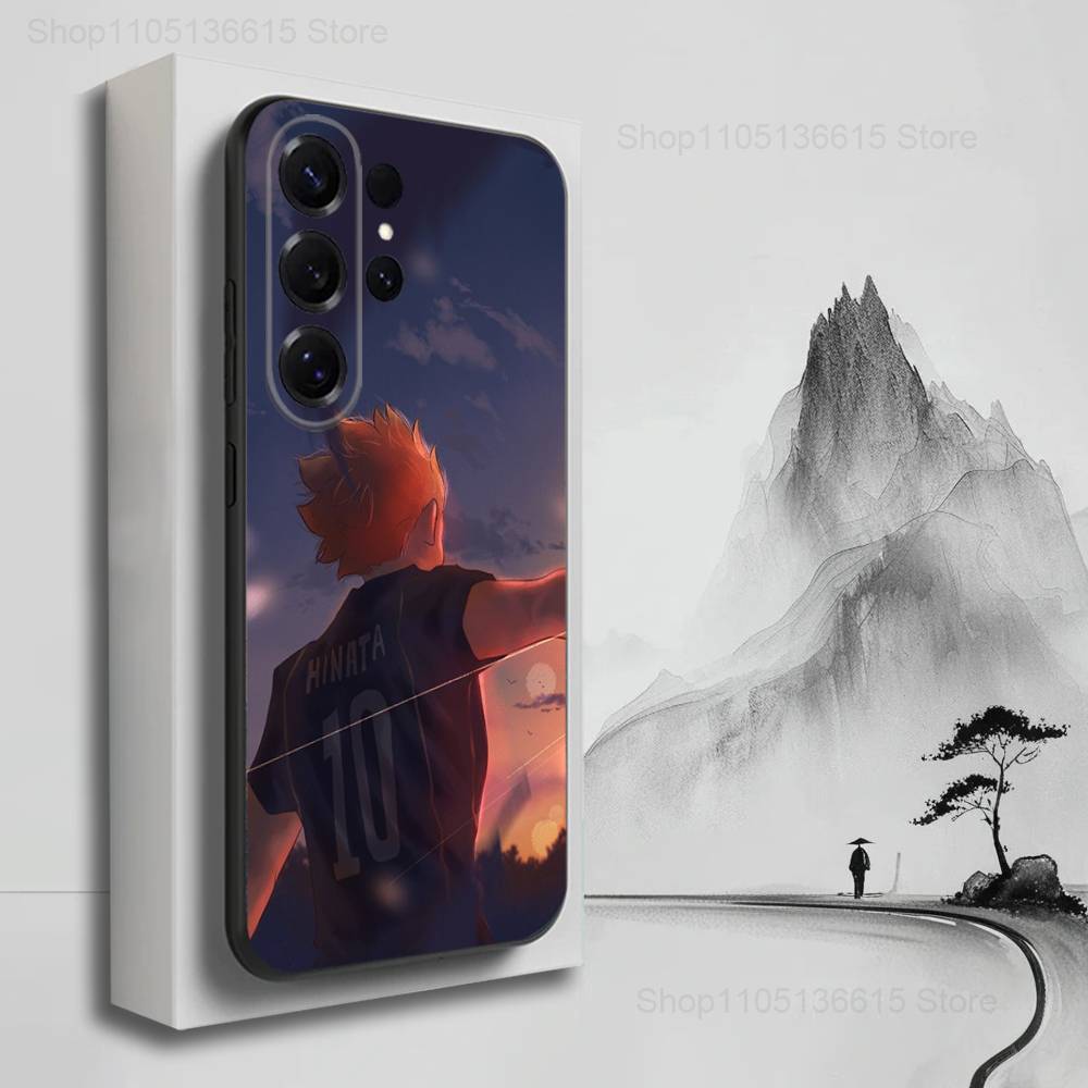Anime H-haikyuu K-Karasun Phone Case For Samsung S25,S24,S23,S22,S21,S20,S10,S9,Ultra,Plus,Lite,FE,Soft Silicone Black Cover
