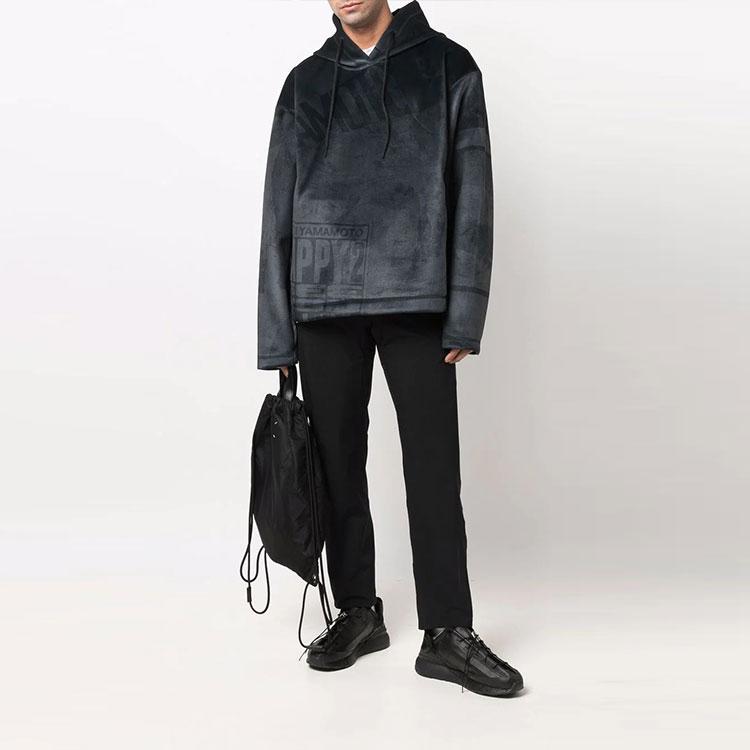 Y-3 Bluza z kapturem z nadrukiem liter męska bluzy czarna HB3319