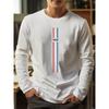 Men's Letter Pattern Printed Round Neck Long Sleeved T-shirt Top