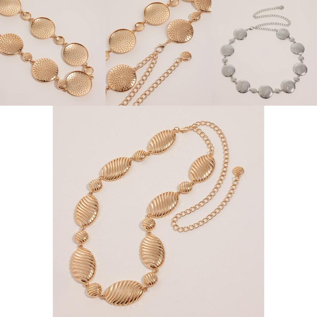 Ethnische Goldmetall Hohl Geometrische Taillenkette Für Frauen Sommer Mode Accessoire
