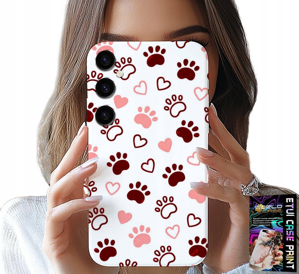 Etui Do Samsung Galaxy S25 - Psie Łapki Na Białym Tle, Pies, Kot, Miś