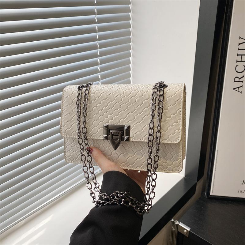 Chain Small Square Bag Street Trend Fashion Personality Single Shoulder Underarm Crossbody Women's Bag Summer New Casual Simple Bag