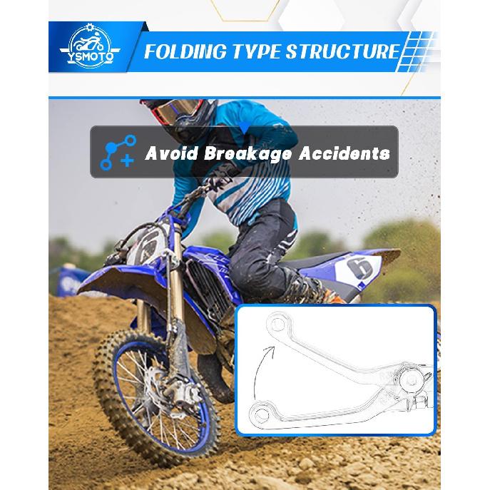 Dirtbike Kupplungs- und Bremshebel für YZ125/250 2015-2025, YZ250F 2009-2025, YZ250X 2016-2023/2025, YZ450F 2009-2025, WR450F 2024-2025, WR250F 2025 und