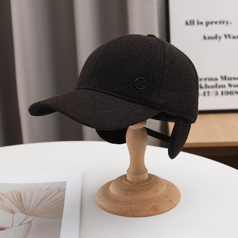 New Autumn and Winter Men's Baseball Cap Fashionable Hard Top Ear Protection Baseball Cap Warmth Thickened Cold Proof Hat