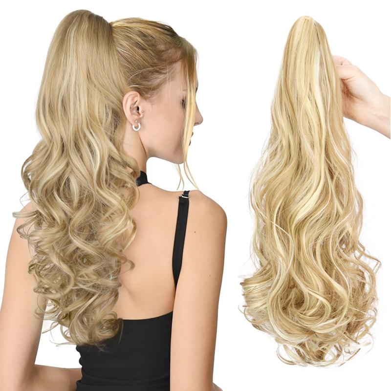 Ponytail Extension 26 Inch Claw Clip Ponytail Extension Long Wave Ponytail Extensions for Women Fluffy Natural Synthetic Hairpiece for Daily Use