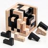 L-Shape Jigsaw Logic Puzzle Cube Wooden Brain Teaser for Adults Kids IQ Challenge Intellectual Gifts Eductional Toys