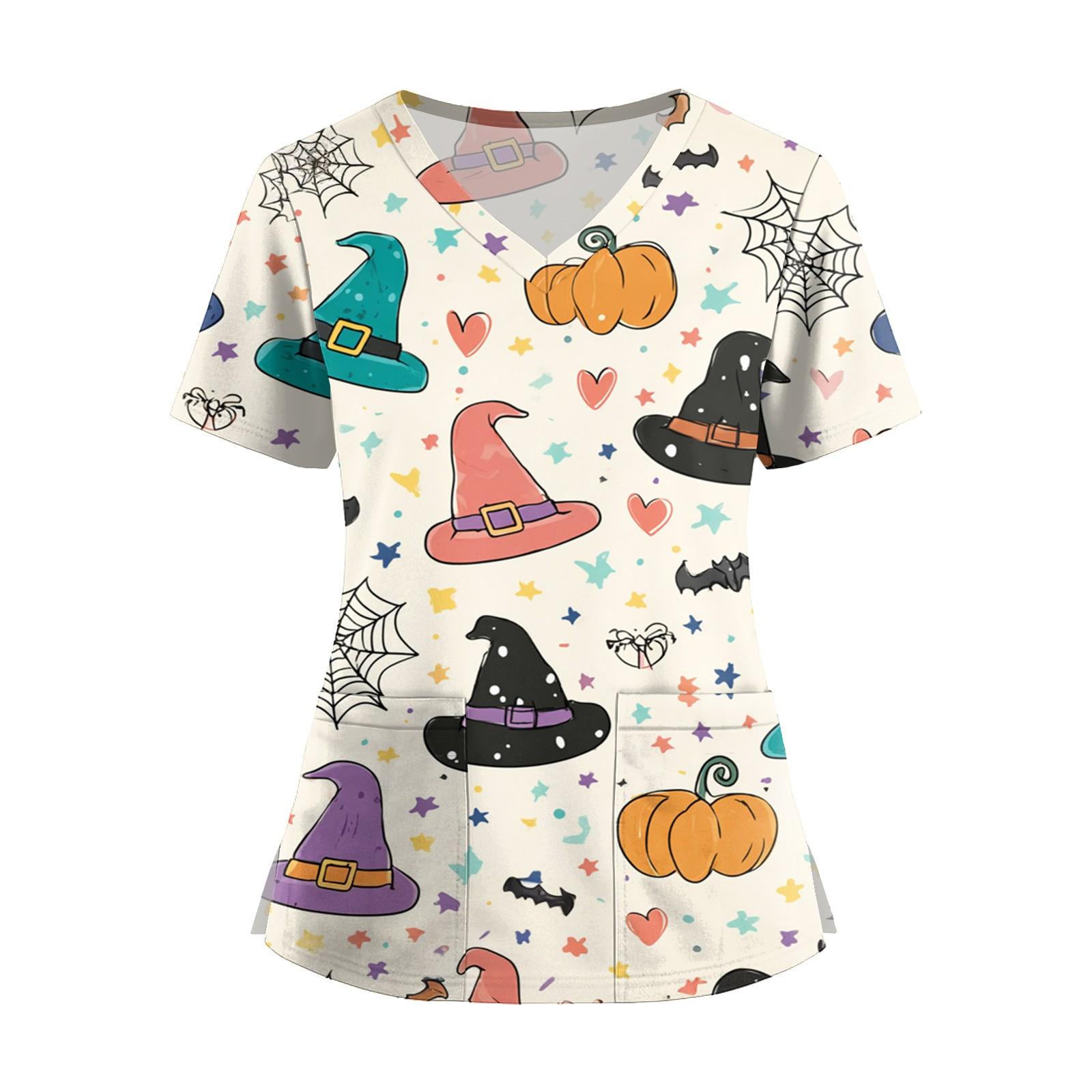 

Женская мода V-образный вырез короткий рукав комбинезон с карманами принт топы одежда XXXL бежевый