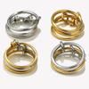 E.B.belle Multiple Layers Strand Loop Indext Finger Rings for Women Lead&nickle Free Stainless Steel Gold Plated Ring