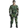 2Pcs/Set Lapel Long Sleeve Zipper Buttons Placket Cargo Coat Pants Men Multi Pockets Camouflage Print Work Training Outfit Male Clothing