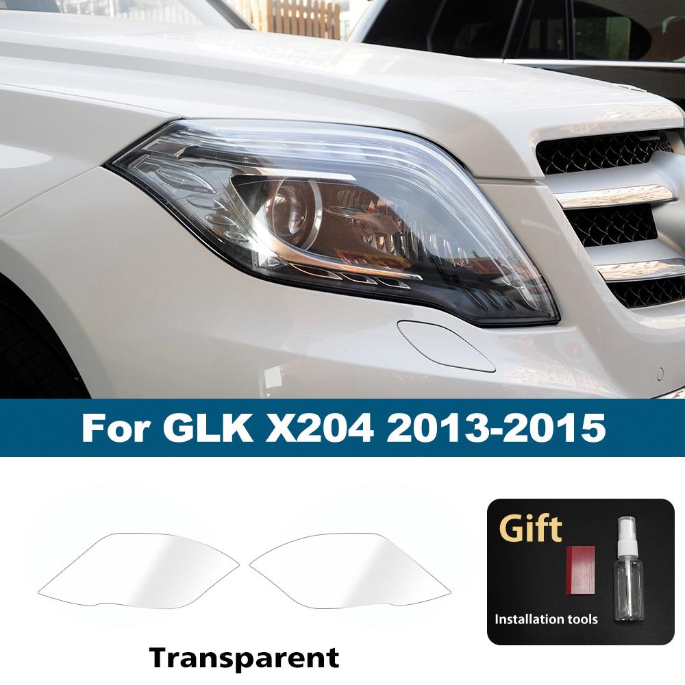 For Mercedes Benz GLA/GLB/GLC/GLK/GLE/GLS Pre-Cut TPU Headlight PPF Smoke Black High Gloss Anti-Scratch Protective Vinyl Wrap