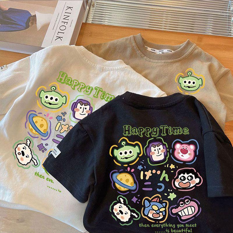 Children's Korean Style Summer Cotton T-Shirt - Boys & Girls Short Sleeve Casual Top