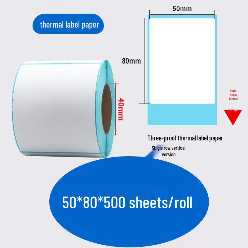 Durable Self-Adhesive Thermal Label Paper for Electronic Scales - Barcode Stickers (Sizes: 80x60, 50x40, 30)