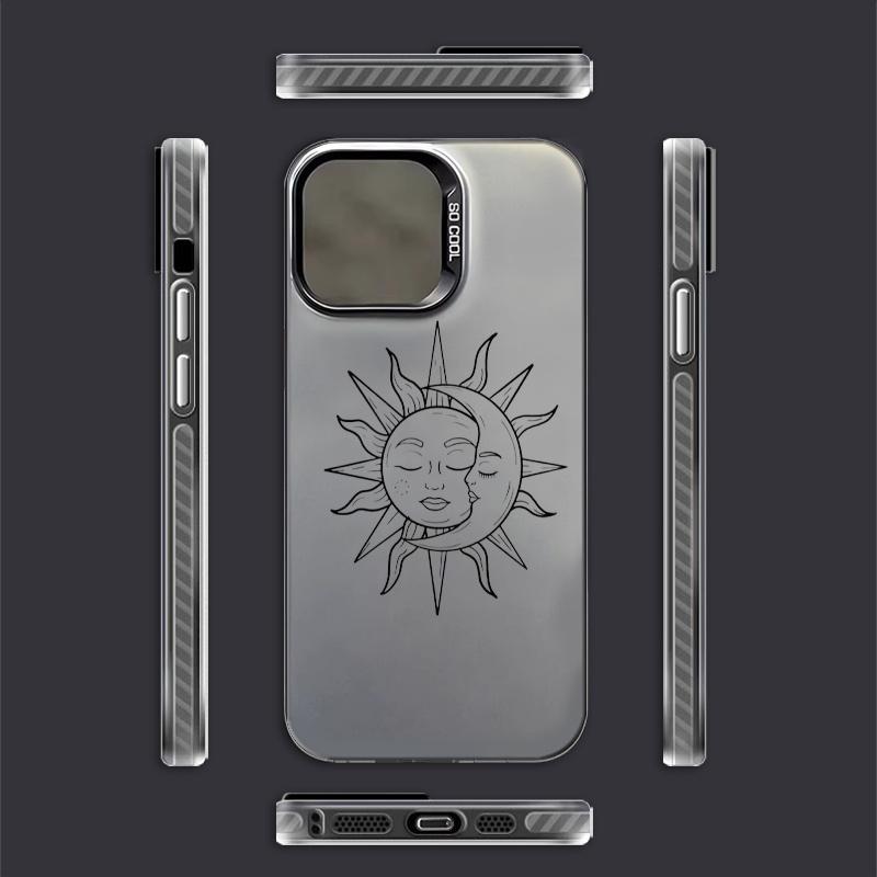 New hand drawn sun and moon patternFor iPhone 11 12 13 14 15 16 17 XS XR X 12 13 Plus Pro Max SE series Anti fall durable beautiful  gorgeous