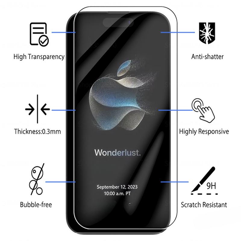 5 Stück Hülle aus gehärtetem Glas für iPhone 15 16 Pro Max Schutzglas iPhone15 Pro Max iphon 16Pro Max 15 Displayschutzfolien