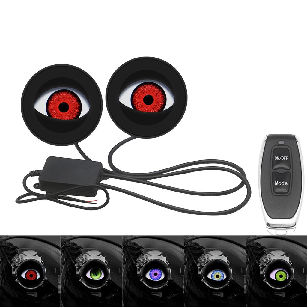 Car LED Devil Eyes 3 Inch Demon Evil Eye Lenses 12V For Car Remote Control Eyes Retrofit Kits Fitting Auto Light Accessories