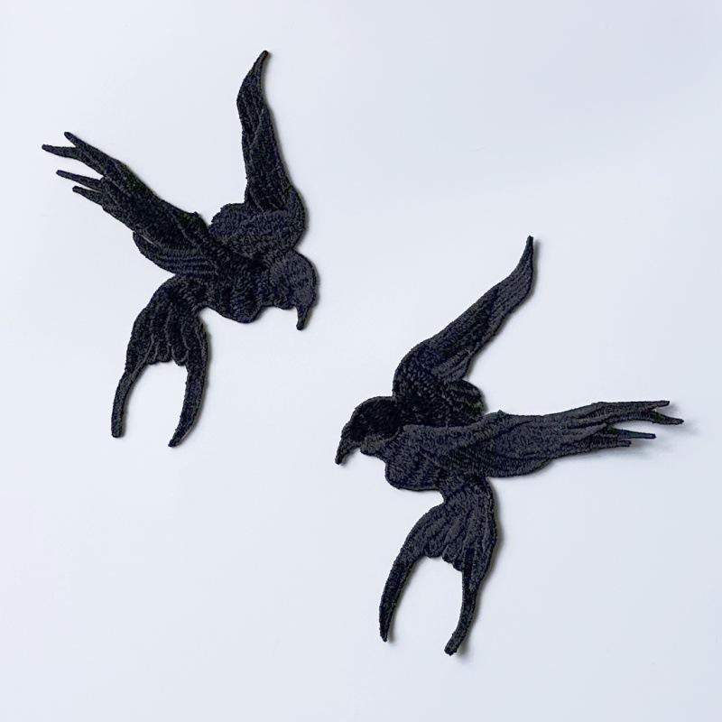 1 Pair Cute Flying Birds Embroidered Swallows Patches Applique Patch Accessories Clothing Decoration