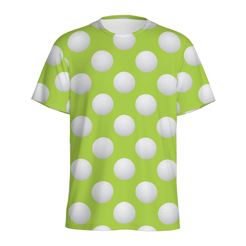 Fashion Golf Ball Graphic T Shirts For Men Summer Casual Short Sleeve 3D Printed Kids T-shirts Loose Breathable Sports Tees Tops