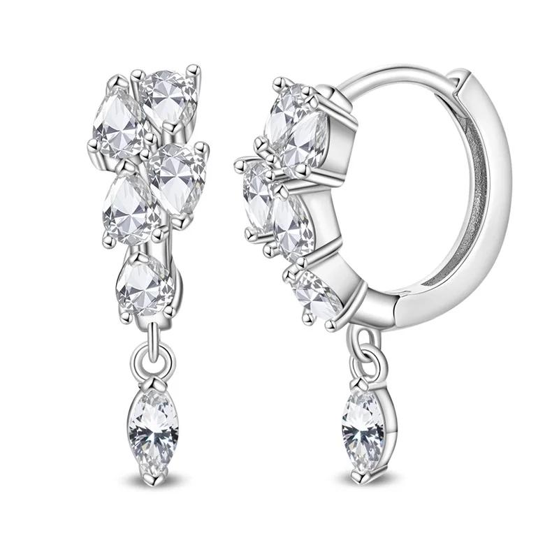 925 Silber Sexy Hängende Ohrringe Schmetterling Schleife Herz Blume Muschel Perle Edelstein Bling Set für Damen Ohrstecker Geschenk Feiner Schmuck
