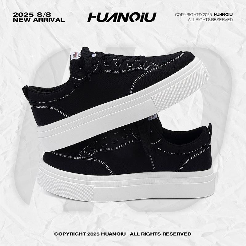 Global board shoes men's ZHQ-HY2153 autumn clean feeling ruffian handsome men's shoes versatile thick-soled black casual trendy shoes