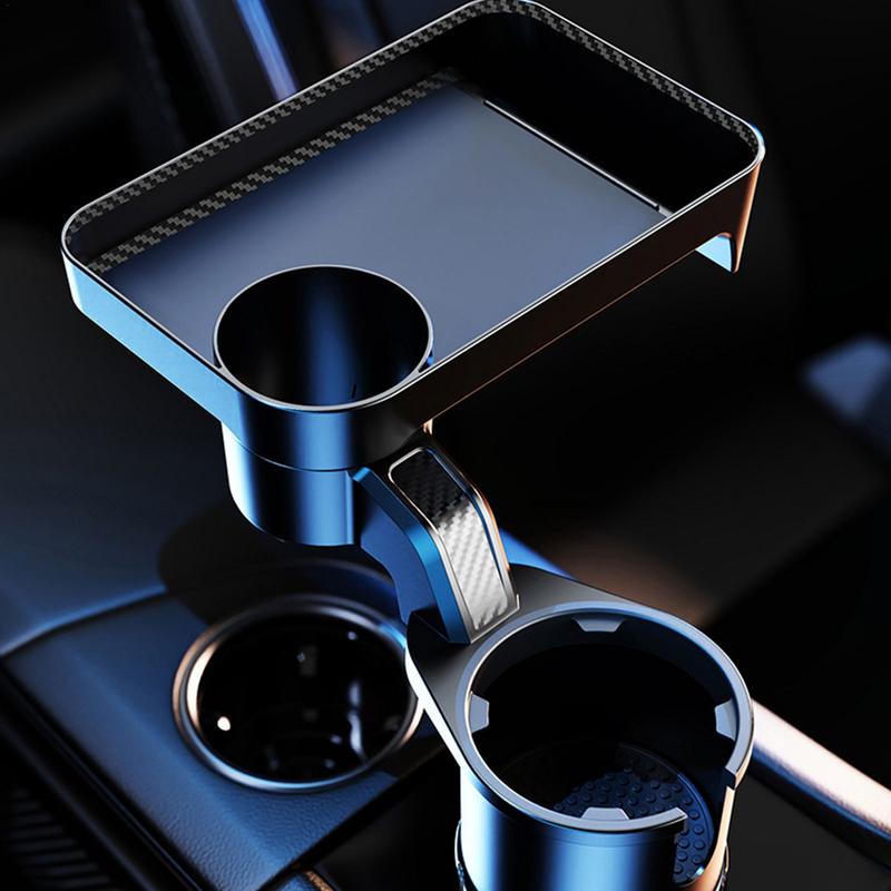 Car Cup Holder With Attachable Tray 360 Degree Swivel Adjustable Car Food Eating Tray Table For Cup Holders Expander