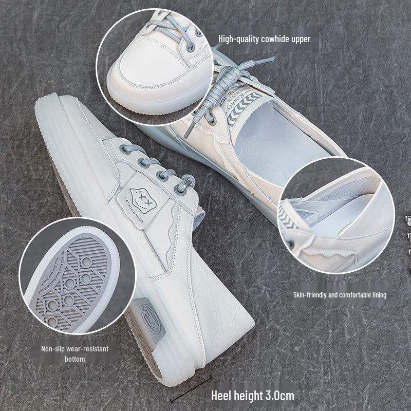 

Women s 2025 White Genuine Leather Soft Sole Shoes - Stylish, Versatile, Spring Casual Flats 41 бежевый/кофейный