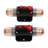 12‑24V Inline Circuit Breaker with Manual Reset Fuse Holder Battery Lugs Heat Shrink Tubes for Car Boat Audio System