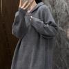 Korean Style Women's Hooded Knit Sweater: Autumn/Winter Loose Pullover with Long Sleeves