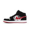 Air Jordan 1 Mid SE Grade School 'Newspaper Air Times' (Unisex) Black / Gym Red / White Kids' Basketball Shoes BQ6931 061
