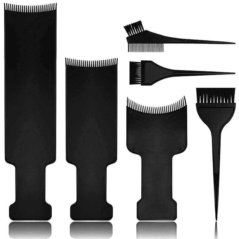 4 PCS Balayage Highlighting Board and Highlighting Brush Kit, 1 Hair Dye Brush and 3 Balayage Highlighting Board with Teeth Hair, for Hair Dye,