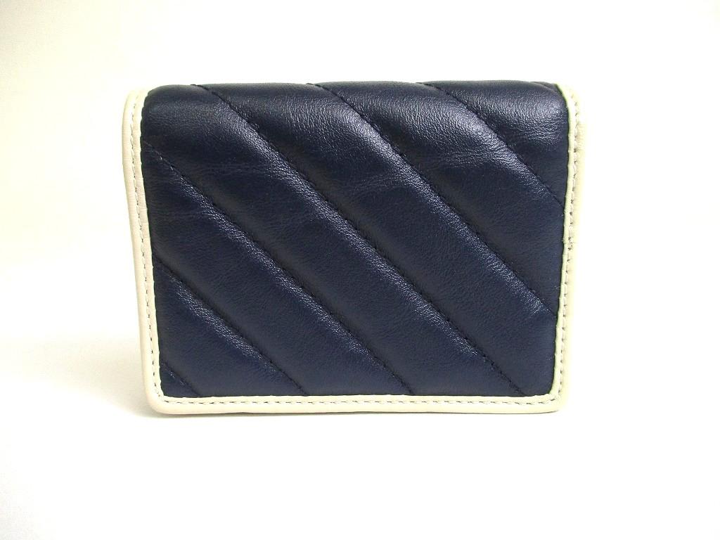 Authentic GUCCI GG Marmont Navy Blue Leather Bifold Wallet Compact Wallet #a662  Refurbished