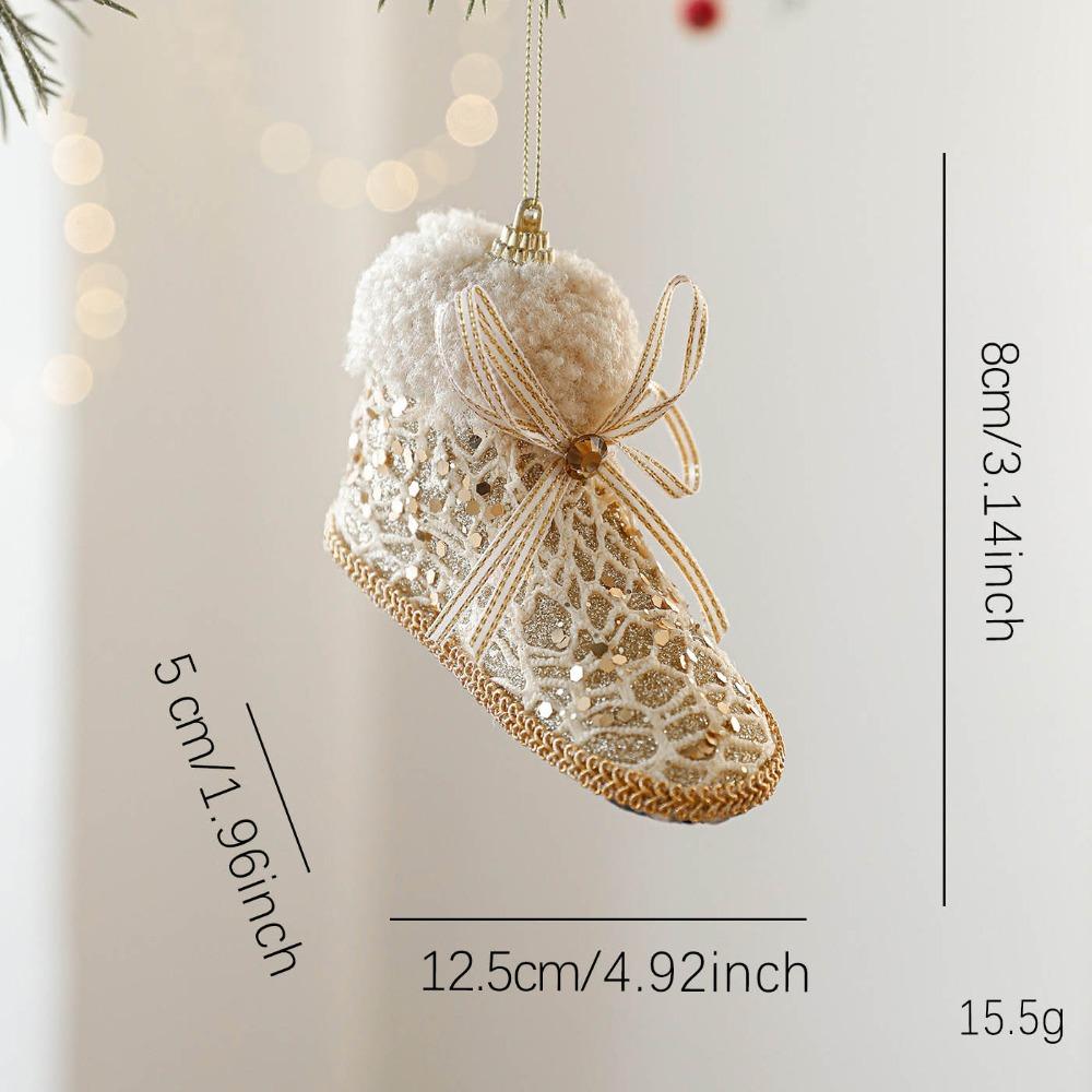 

High-quality champagne Christmas Hanging Decoration Foam Wrap cloth Hanging Pendants alien glitter Xmas Baubles Festival Favors