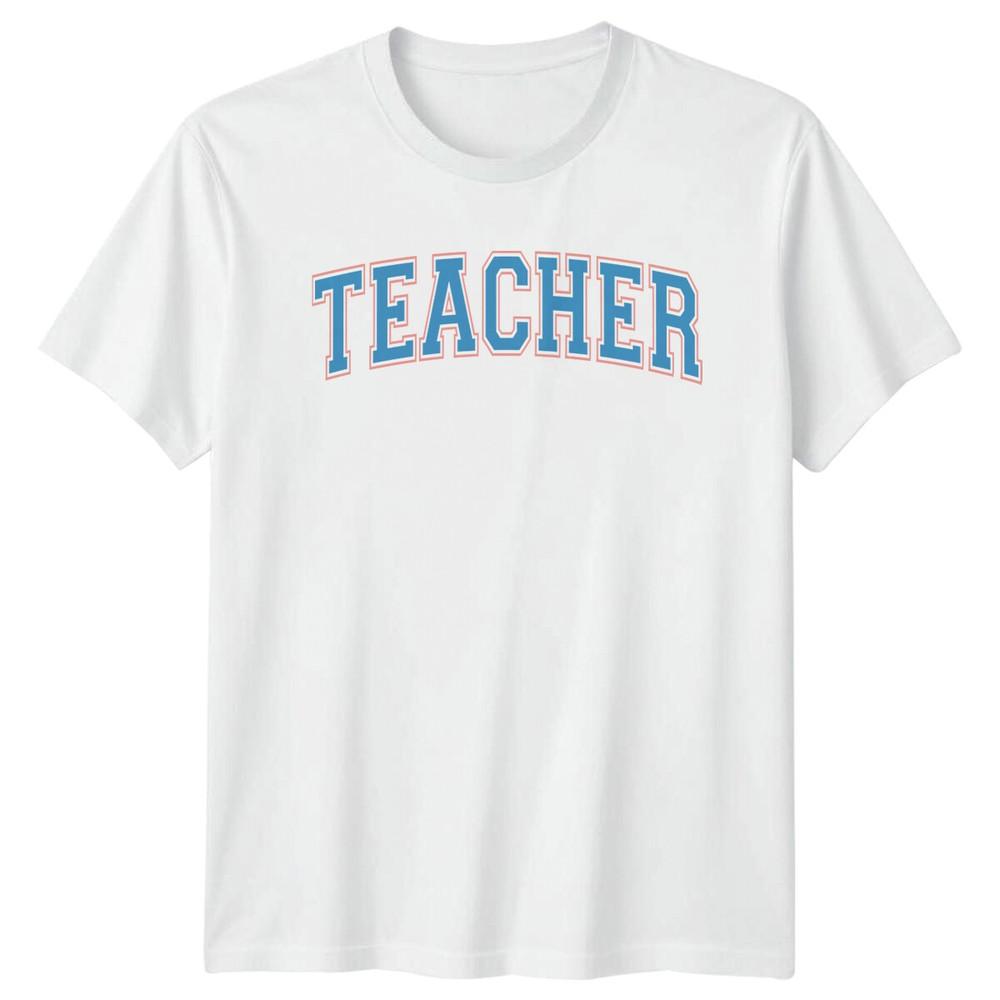Teacher TShirt Arched Collegiate Font Job TShirt a S