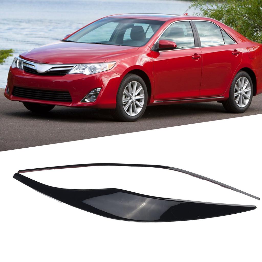 Gloednieuwe Koplamp Wenkbrauwen 2 Stuks Zwart Auto Accessoires Auto Exterieur Decoratie Directe Vervanging Plastic