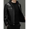 Men's Goat Leather Leather Jacket Men's Hooded Removable Youth Trend Motorcycle Clothing Leather Jacket