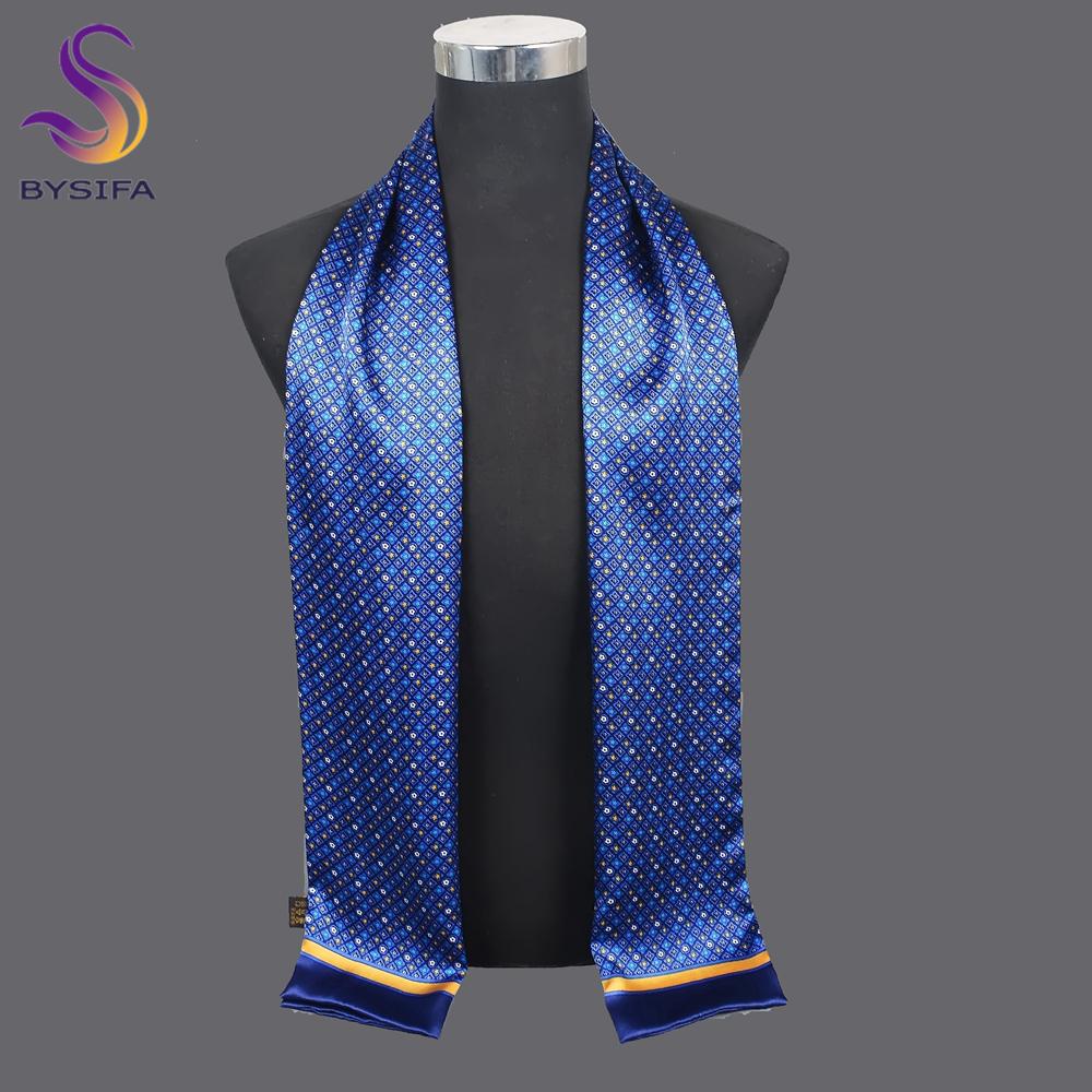 [BYSIFA] Light Coffee Men Scarves  New Design100% Silk Long Scarf Winter Men Neck Scarf Cravat British style Gentleman Scarf