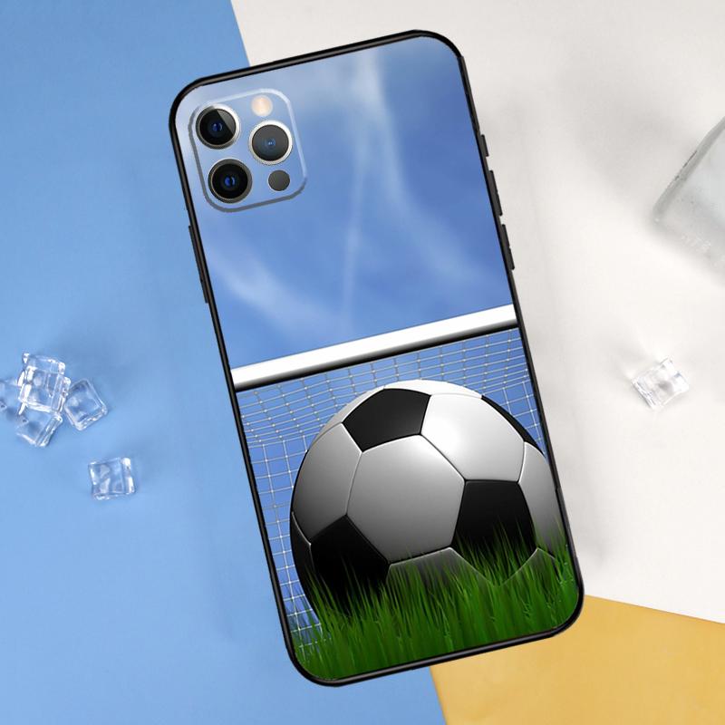 Football Soccer Ball Phone Case For iPhone 16 Pro Max 12 13 Mini 11 14 15 Pro Max XR 16 15 Plus 16e Cover Shell