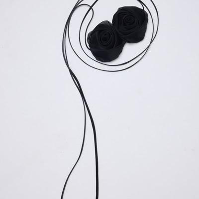 Melly&Rose [Gift Wrapping] Rose Choker&Belt (307686)_BLACK