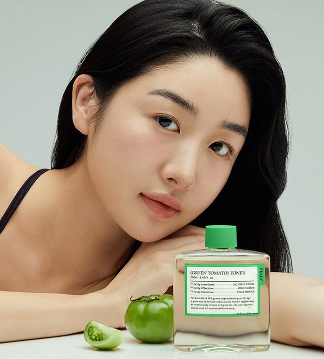 FULLY Tonik z Zielonego Pomidora – 250ml | Zwężanie Porów i Kontrola Sebum | Wegańska Koreańska Pielęgnacja Skóry