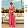 European and American Ins Wind Pleated Dress Skirt, Chest Wrapping One-word Collar Fashion Temperament Dress 61