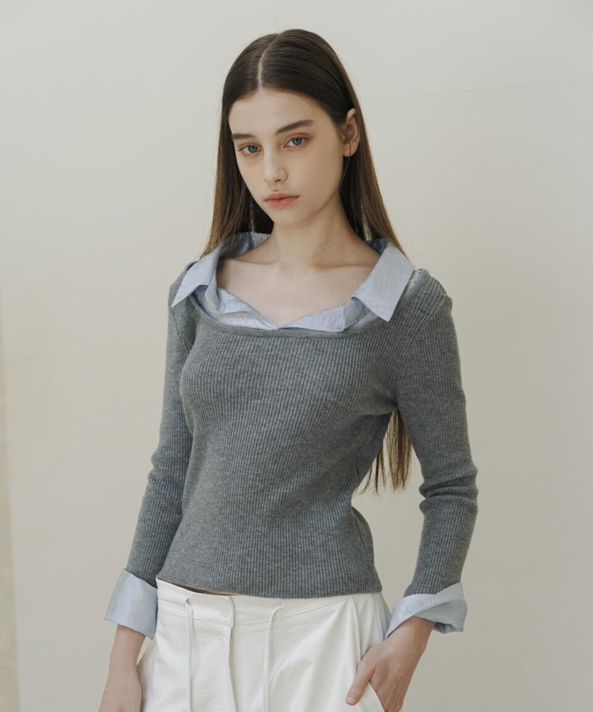 A-MA Shimmer Layered Knit_2 Colors
