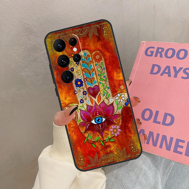 Hamsa Hand Of Fatima Case For Samsung Galaxy S24 Ultra S20 S21 S22 S23 S25 Ultra S9 S10 Plus S25 FE Cover Coque